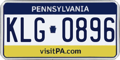 PA license plate KLG0896