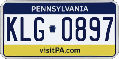 PA license plate KLG0897