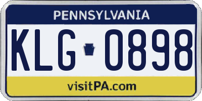 PA license plate KLG0898