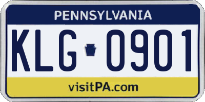 PA license plate KLG0901