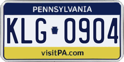 PA license plate KLG0904