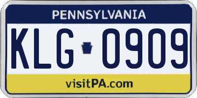 PA license plate KLG0909