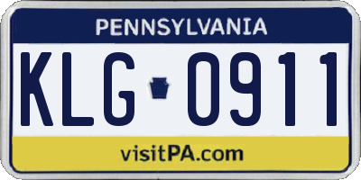 PA license plate KLG0911