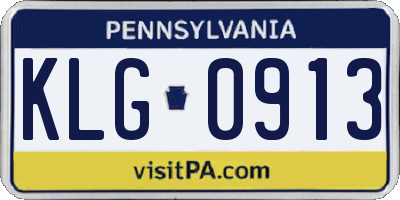 PA license plate KLG0913