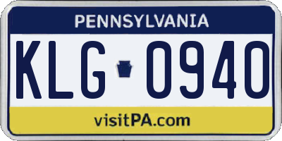 PA license plate KLG0940