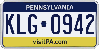 PA license plate KLG0942