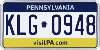PA license plate KLG0948