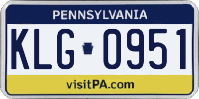 PA license plate KLG0951