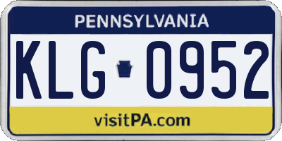 PA license plate KLG0952