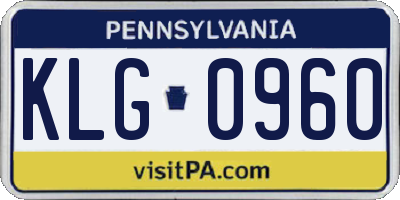PA license plate KLG0960