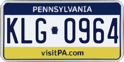 PA license plate KLG0964