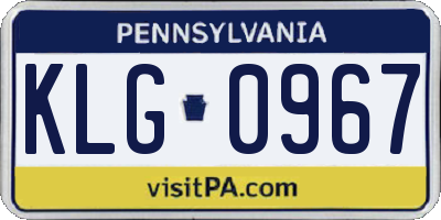 PA license plate KLG0967