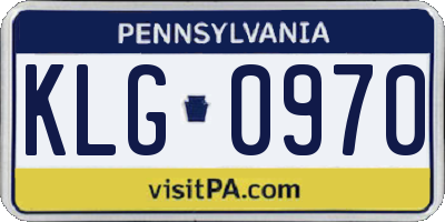 PA license plate KLG0970