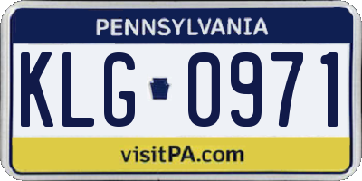 PA license plate KLG0971