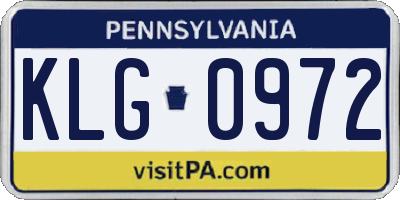 PA license plate KLG0972