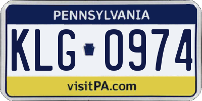PA license plate KLG0974