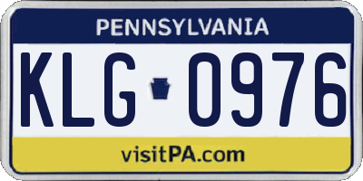 PA license plate KLG0976