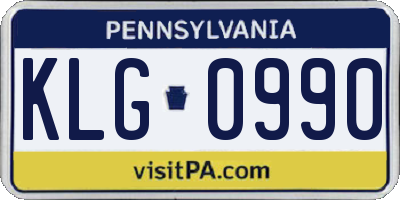 PA license plate KLG0990