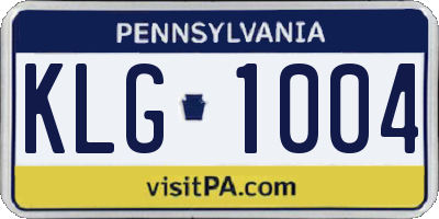 PA license plate KLG1004