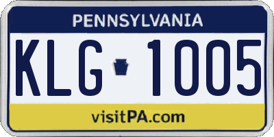 PA license plate KLG1005