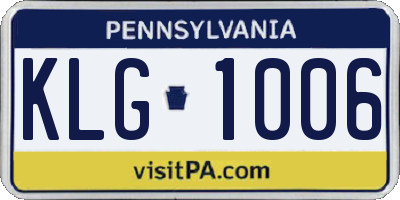 PA license plate KLG1006