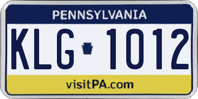 PA license plate KLG1012