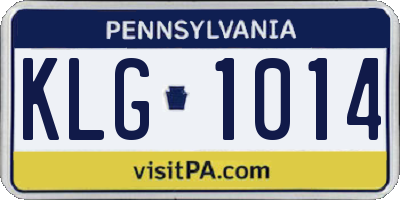 PA license plate KLG1014