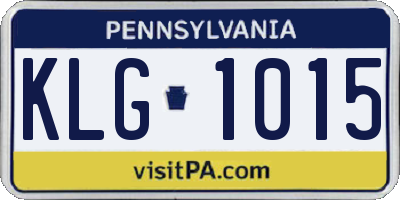 PA license plate KLG1015