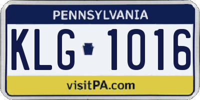 PA license plate KLG1016