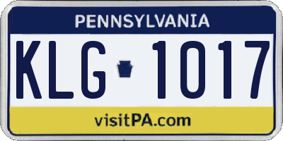 PA license plate KLG1017