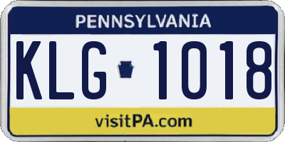 PA license plate KLG1018
