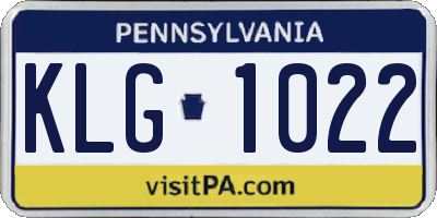 PA license plate KLG1022
