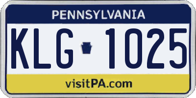 PA license plate KLG1025