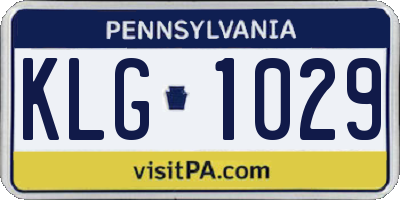 PA license plate KLG1029
