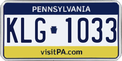 PA license plate KLG1033