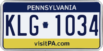 PA license plate KLG1034