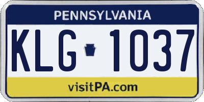 PA license plate KLG1037