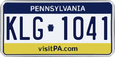 PA license plate KLG1041