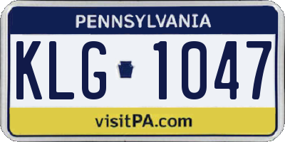 PA license plate KLG1047