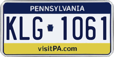PA license plate KLG1061