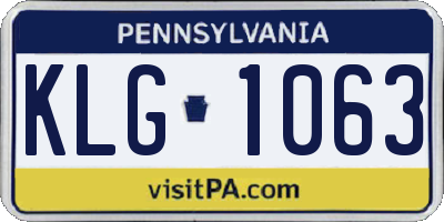 PA license plate KLG1063