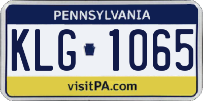PA license plate KLG1065