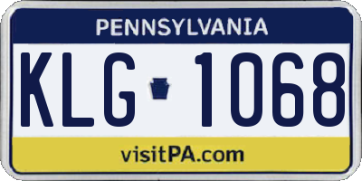 PA license plate KLG1068