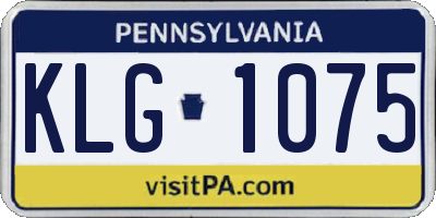 PA license plate KLG1075