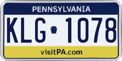 PA license plate KLG1078