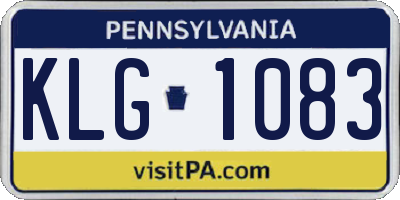 PA license plate KLG1083