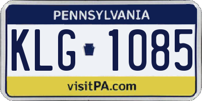 PA license plate KLG1085