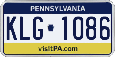 PA license plate KLG1086