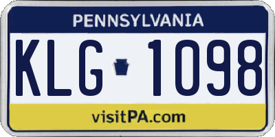 PA license plate KLG1098