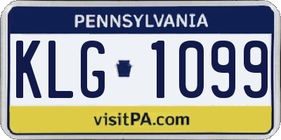 PA license plate KLG1099